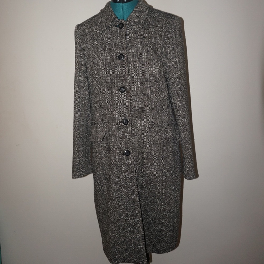 Very Stylish Black and White Pea Coat